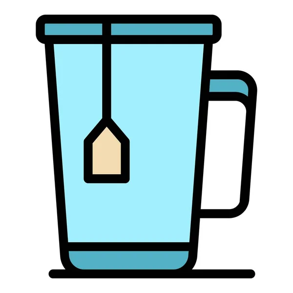 Tea mug icon color outline vector — Stock Vector
