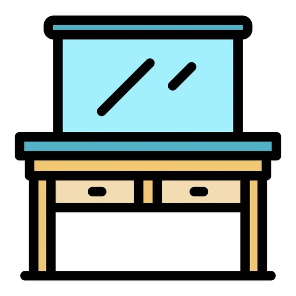 Klä rum möbler ikon färg kontur vektor — Stock vektor