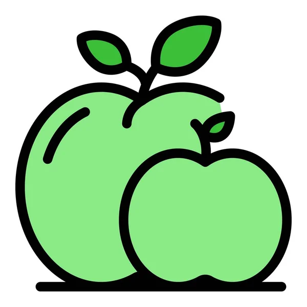 Vektor barev ikon ovoce jablek — Stockový vektor
