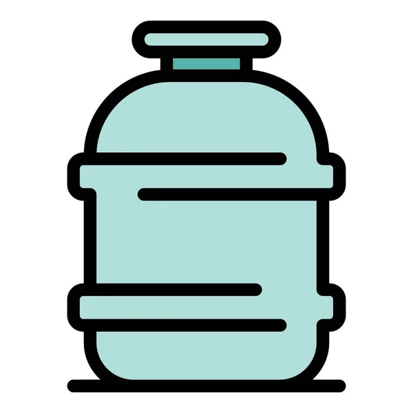 Grote pot pictogram kleur omtrek vector — Stockvector