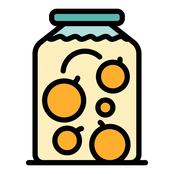Compote jar icono color contorno vector — Archivo Imágenes Vectoriales