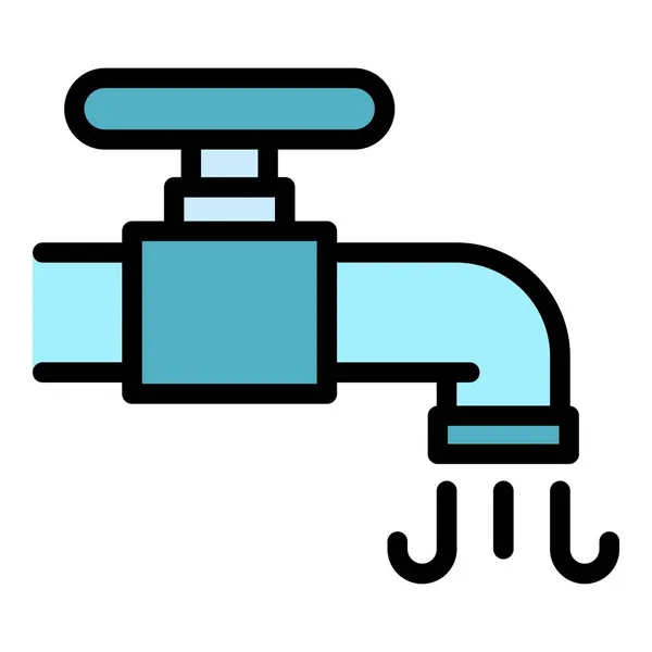 Water tap icon color outline vector — Stock Vector