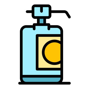 Sıvı temizlik çözeltisi renk ana hatları vektörü