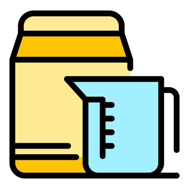 Temizlik giysileri toz simgesi renk ana hatları vektörü