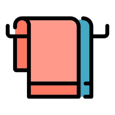 Banyo havlusu rengi dış hat vektörü