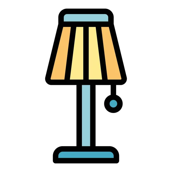 Das Symbol der Schlafzimmerlampe Farbe Umrissvektor — Stockvektor