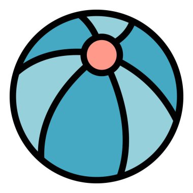 Banyo topu simgesi renk çizgisi vektörü