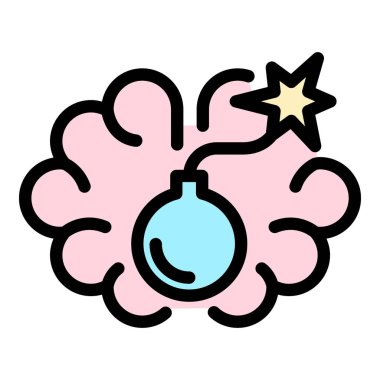 Bomba gerilimi simgesi renk ana hatları vektörü