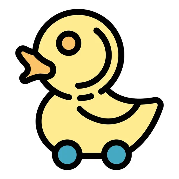 Bath duck icon color outline vector — Stock Vector