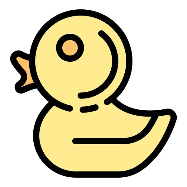 Gumowe kaczka ikona kolor zarys wektor — Wektor stockowy