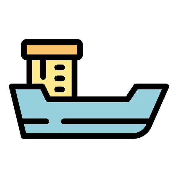 Icono de barco de baño color contorno vector — Archivo Imágenes Vectoriales