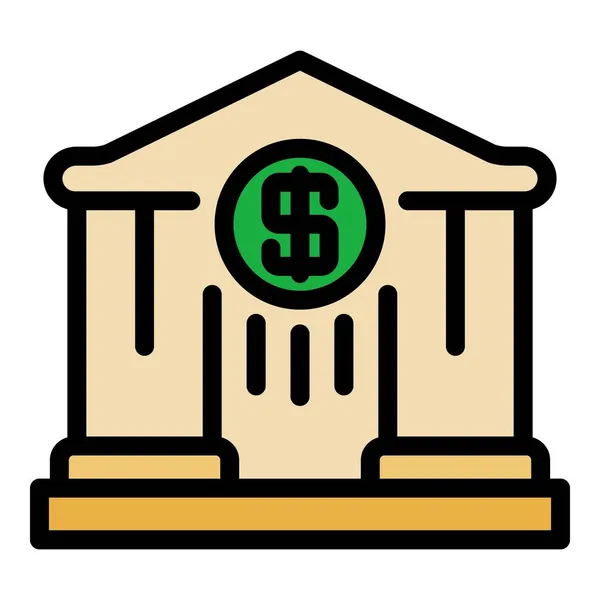 Invertir icono del banco color contorno vector — Vector de stock