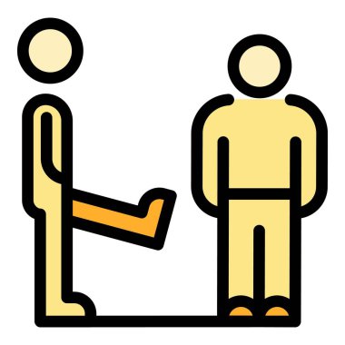 İnsan şiddeti simgesi renk ana hatları vektörü