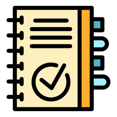 Not simgesi renk ana hatları vektörü