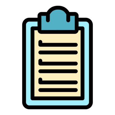 Görev planlama simgesi renk ana hatları vektörü