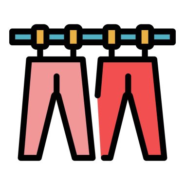 Kurutulmuş giysi simgesi renk ana hatları vektörü