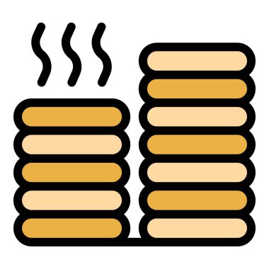 Kurutma havluları simge rengi dış hat vektörü