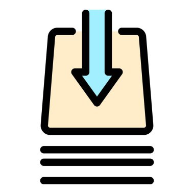 Özümsenmiş malzeme simgesi renk ana hatları vektörü