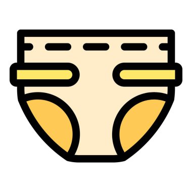 Bebek bezi ikonu renk ana hatları vektörü