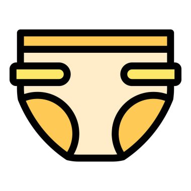 Çocuk bezi simgesi renk ana hatları vektörü