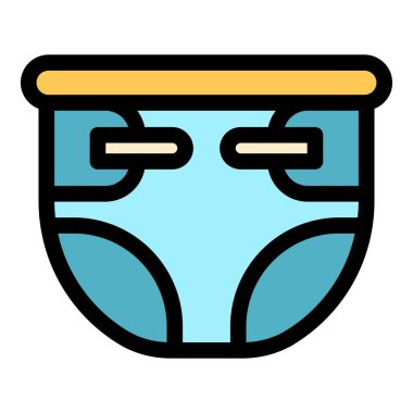 Bebek bezi simgesi renk ana hatları vektörü