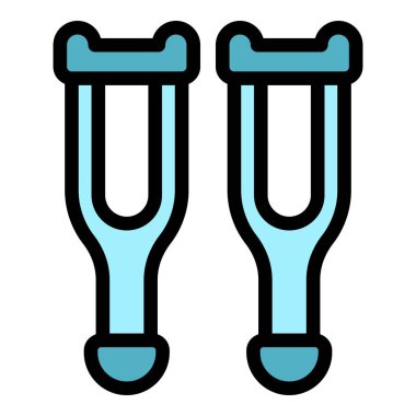 Simge rengi dış hat vektörünü koltuk değnekleri