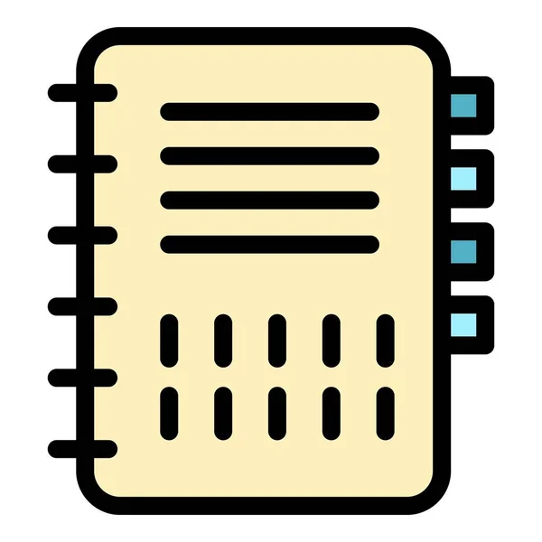 Cuaderno icono color contorno vector — Vector de stock