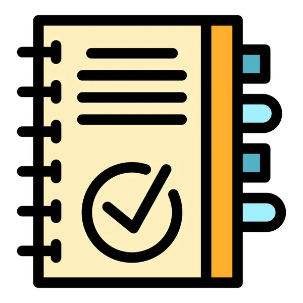 Notepad icon color outline vector — Stock Vector