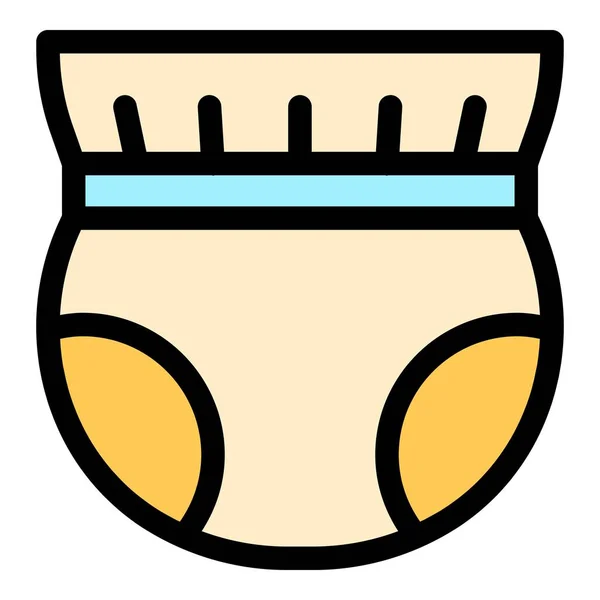 Sleep diaper icon farbiger Umrissvektor — Stockvektor