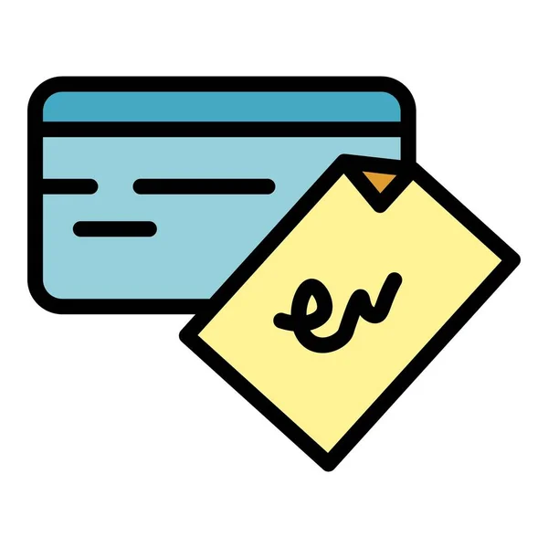 Kreditkort pengar ikon färg kontur vektor — Stock vektor