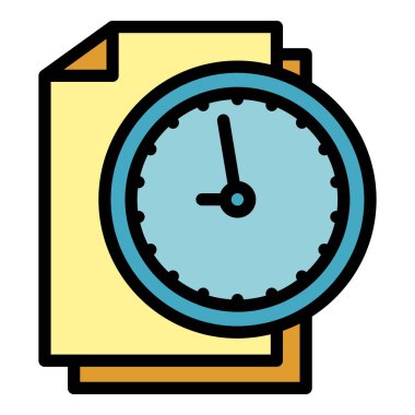 Para yardımı kağıt simgesi renk ana hatları vektörü