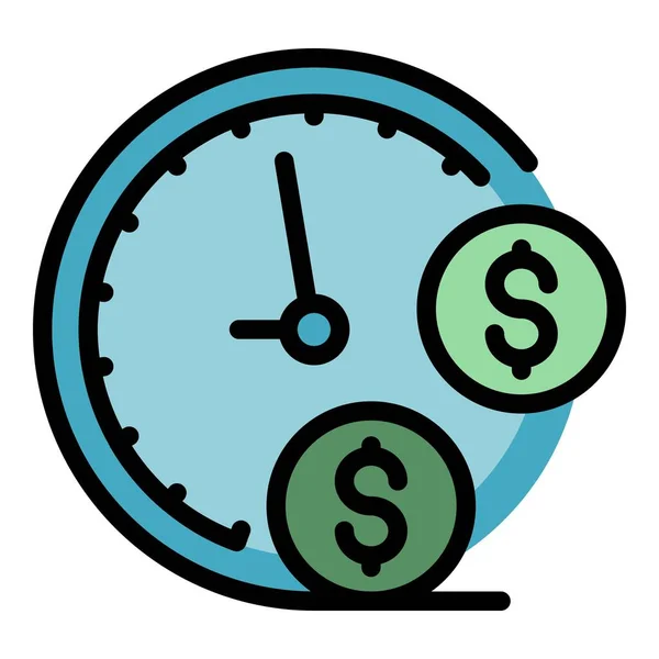Approved allowance time icon color outline vector — Stock Vector