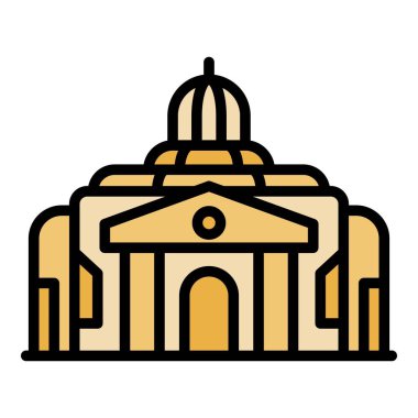 Kule parlamentosu simgesi renk ana hatları vektörü