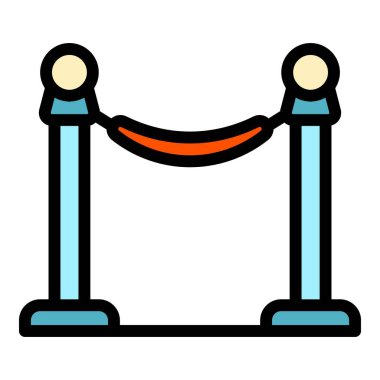 Müze bariyeri renk ana hatları vektörü