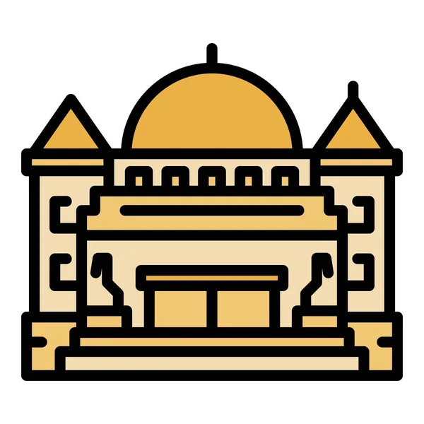 Budynek parlamentu miasta ikona kolor zarys wektor — Wektor stockowy