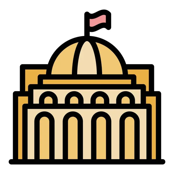 Parlament podróży ikona kolor zarys wektor — Wektor stockowy
