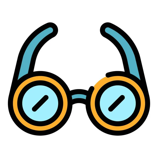 Sightseeing glasögon ikon färg kontur vektor — Stock vektor