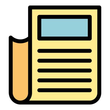 Hemşire sözleşmesi simgesi renk ana hatları vektörü