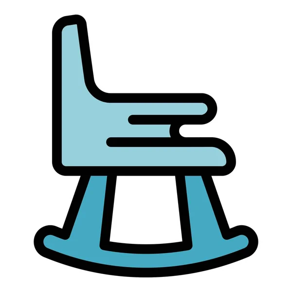 Pielęgniarka krzesełko ikona kolor zarys wektor — Wektor stockowy