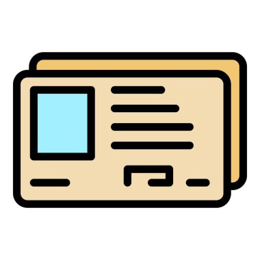 Kimlik simgesi renk ana hatları vektörü sürülüyor