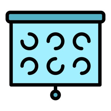 Göz testi simgesi renk ana hatları vektörü