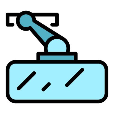 Dikiz aynası ikonu renk ana hatları vektörü