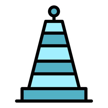 Yol konisi renk ana hatları vektörü