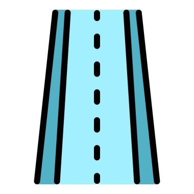 Yol simgesi renk ana hatları vektörü sürülüyor