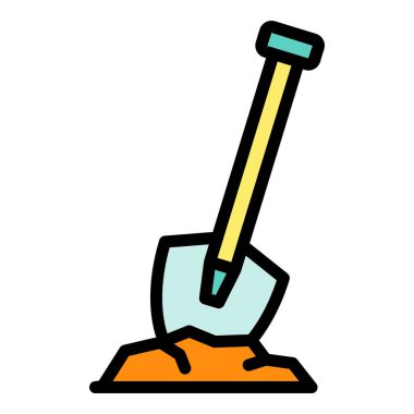 Maça bahçesi simgesi renk ana hatları vektörü