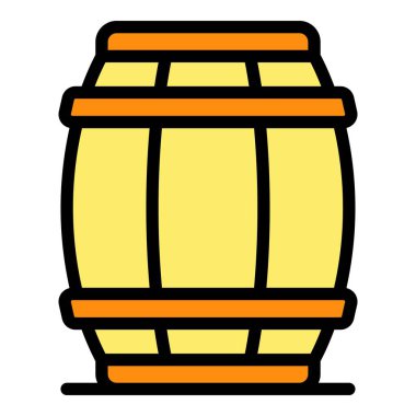 Tahta varil simgesi renk ana hatları vektörü