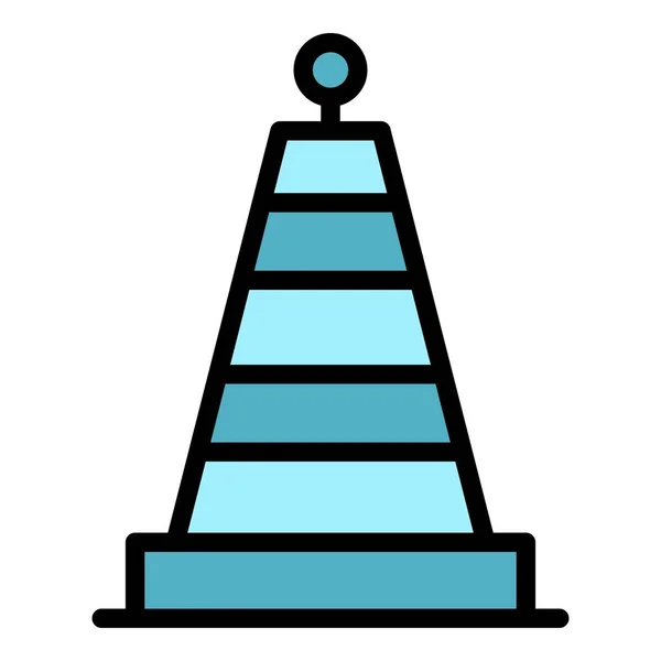 Road cone icon color outline vector — Stock Vector
