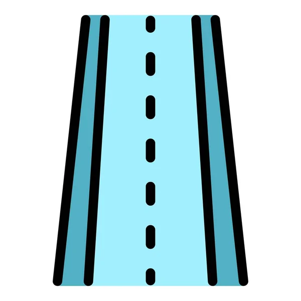 Fahren Straße Symbol Farbe Umrissvektor — Stockvektor