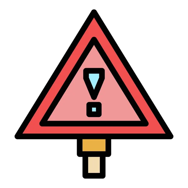 Achtung Indikator Symbol Farbe Umrissvektor — Stockvektor