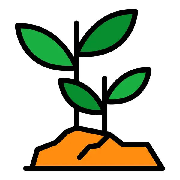Crescer sementes ícone cor contorno vetor — Vetor de Stock